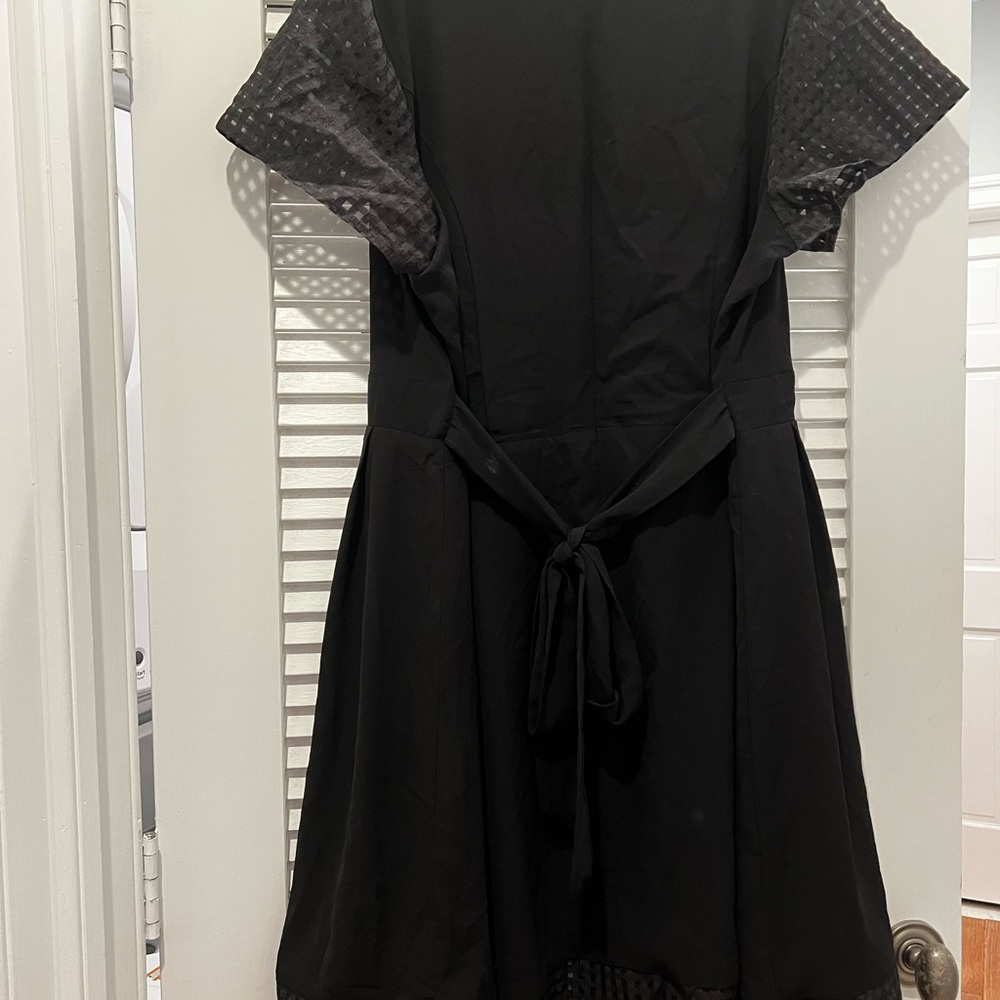 City Chic Black Short Sleeve A-Line Cocktail Dress 22 - Picture 9 of 13